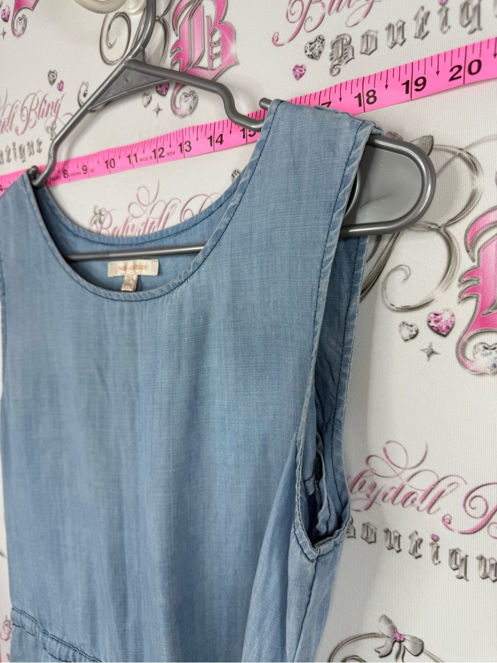 Skies Are Blue dress denim look Light Blue Sleeveless Tie-Waist Chambray Dress - Picture 7 of 11